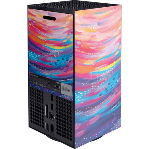 Rainbow Wave Brush Stroke by Etta Vee XBox Series X Digital Edition Console Skin